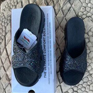 Sketchers Foamies, Dazzled Girl in black, sparkled uppers - Size 9